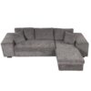 Modern L-Shape 3 Seat Reversible Sectional Couch, Pull Out Sleeper Sofa With Storage Chaise And 2 Stools For Living Room Furniture Set - Knox Charcoal - Image 7