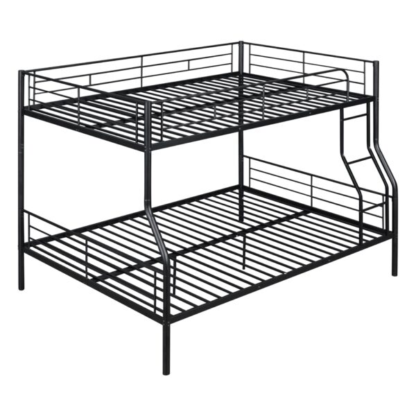 Full Long Over Queen Metal Bunk Bed - Black