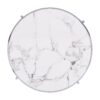 32.48'' Chrome Round Coffee Table With Sintered Stone Top & Sturdy Metal Frame, Modern Coffee Table For Living Room - Silver - Image 8