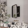 Recessed Metal Framed Medicine Cabinet With Mirror And Adjustable Shelves Wall Mirror With Storage For Bathroom - Black - Image 6