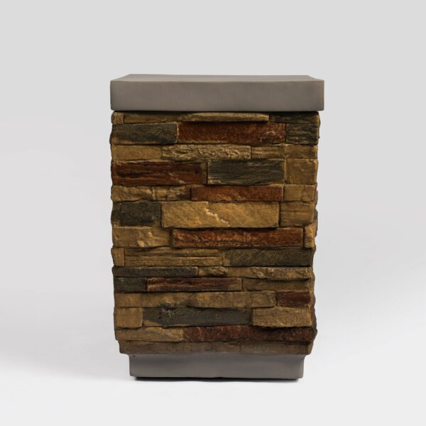 Outdoor Propane Tank Holder Fire Pit Cover Side Table Lightweight Concrete - Sandstone