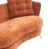 Polyester Fiber Loveseat Sofa Chair Upholstered Couch With Golden Metal Legs Club 2 Seat Sofa For Living Reading Room Bedroom Apartment Small Space Dorm - Orange - Image 10