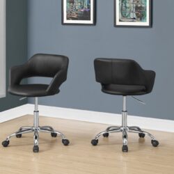 Office Chair, Adjustable Height, Swivel, Ergonomic, Armrests, Modern Design - Black