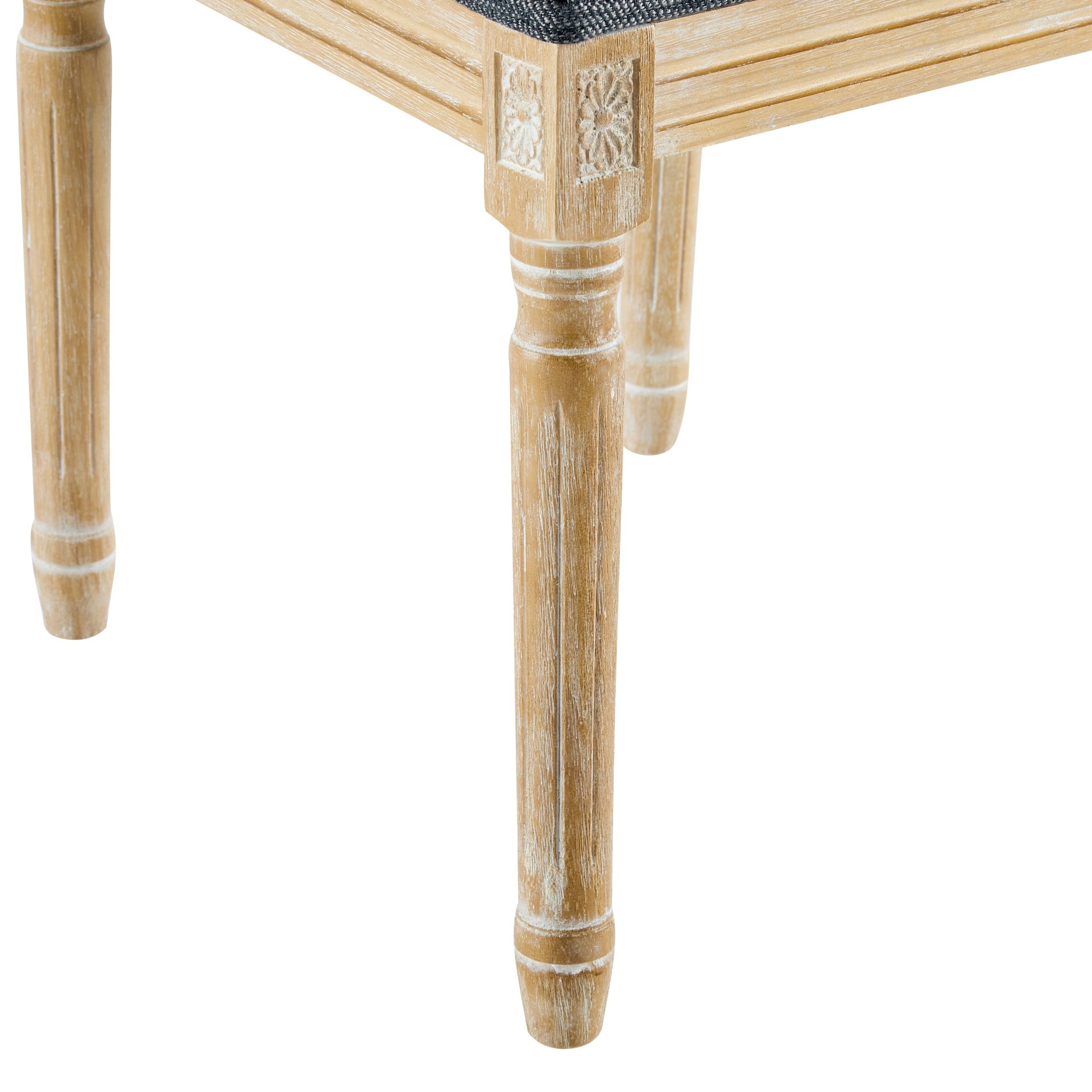 Vintage Inspired French Country Dining Chairs (Set of 2) With Cane Backrest & Upholstered Seats - Rustic Weathered - Image 14