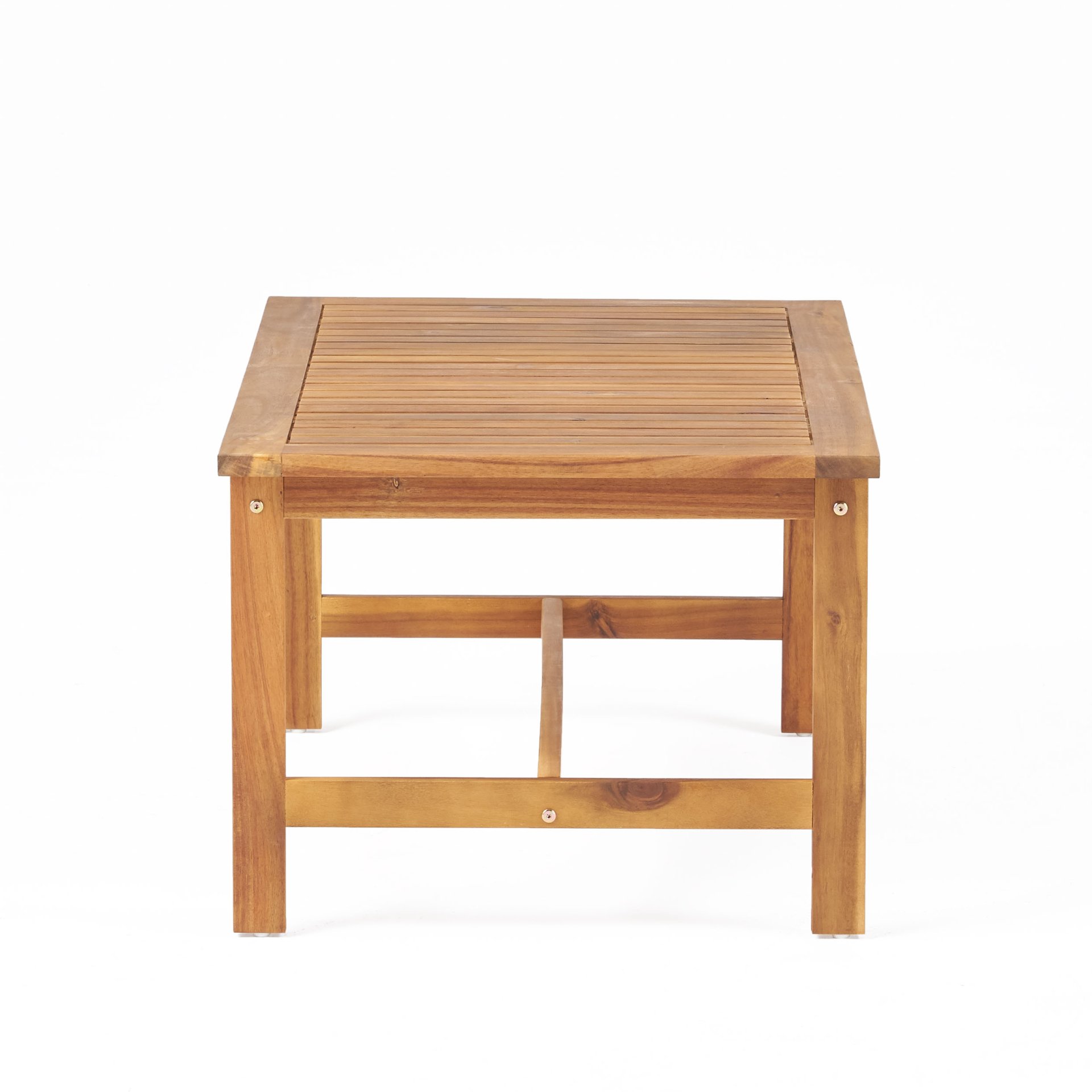 3 Piece Patio Set With Slatted Design, 2 Club Chairs And Coffee Table - Brown - Image 7