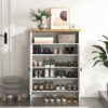 Modern Minimalist Shoe Cabinet With Sliding Door Design - White - Image 7