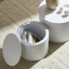 Premium Nested Table Set 2 Pieces, Coffee Table Set For Living Room - White - Image 8