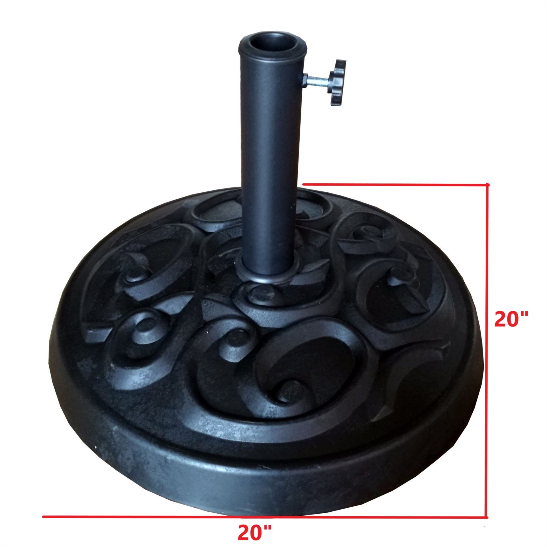 8.8' Outdoor Aluminum Patio Umbrella, Patio Umbrella, Market Umbrella With 33 Pounds Round Resin Umbrella Base, Push Button Tilt And Crank Lift - Gray - Image 5