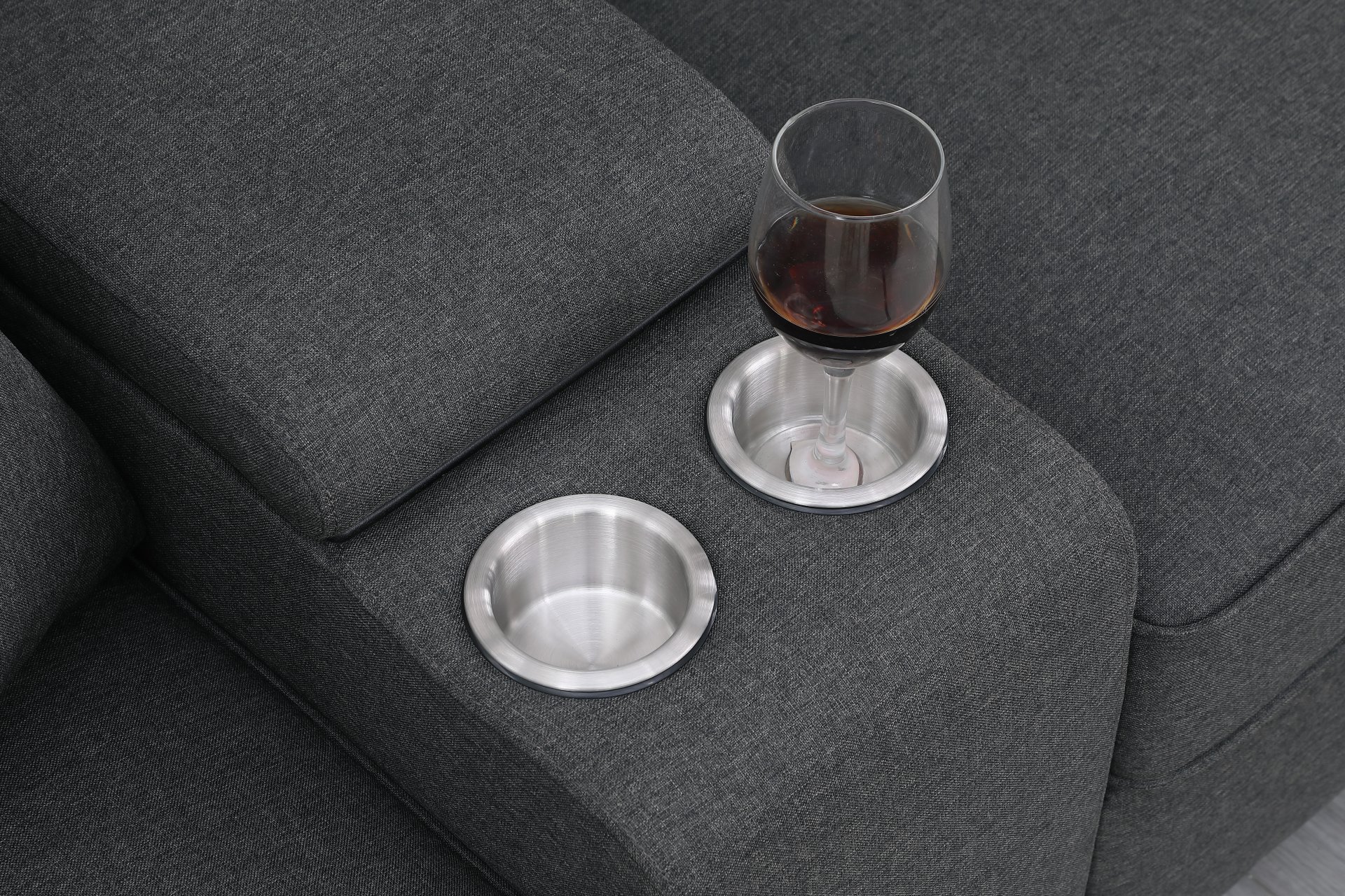 Eric - 9 Piece Upholstered Sectional With Ottoman - Dark Gray - Image 4