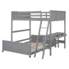 Full Over Full Bunk Bed With Desk - Gray - Image 20