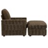 Oversized Chaise Lounge Indoor Rabbit Fur Sofa Bed With Storage Ottoman And Armrests Cup Holders With Deep Seat - Brown - Image 3