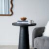 Round Side Table With Pedestal Base - Black - Image 9