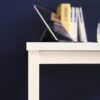 Harry - Contemporary Wood And Metal Computer Desk With Heat Resistant Surface - Ivory - Image 6