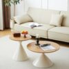 Round Coffee Table - Brown / White - Image 22
