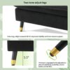 L Shaped Convertible Sectional Sofa 4 Seat Tufted Couch Set With Two Tone Adjust Legs Cloud Movable Ottoman - Black - Image 21