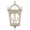 4 Light Wood Chandelier, Hanging Light Fixture With Adjustable Chain For Kitchen, Bulb Not Included - Cream White - Image 4