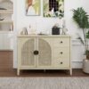 Rattan 2 Door 3 Drawer Cabinet, Suitable For Bedroom - Natural - Image 2