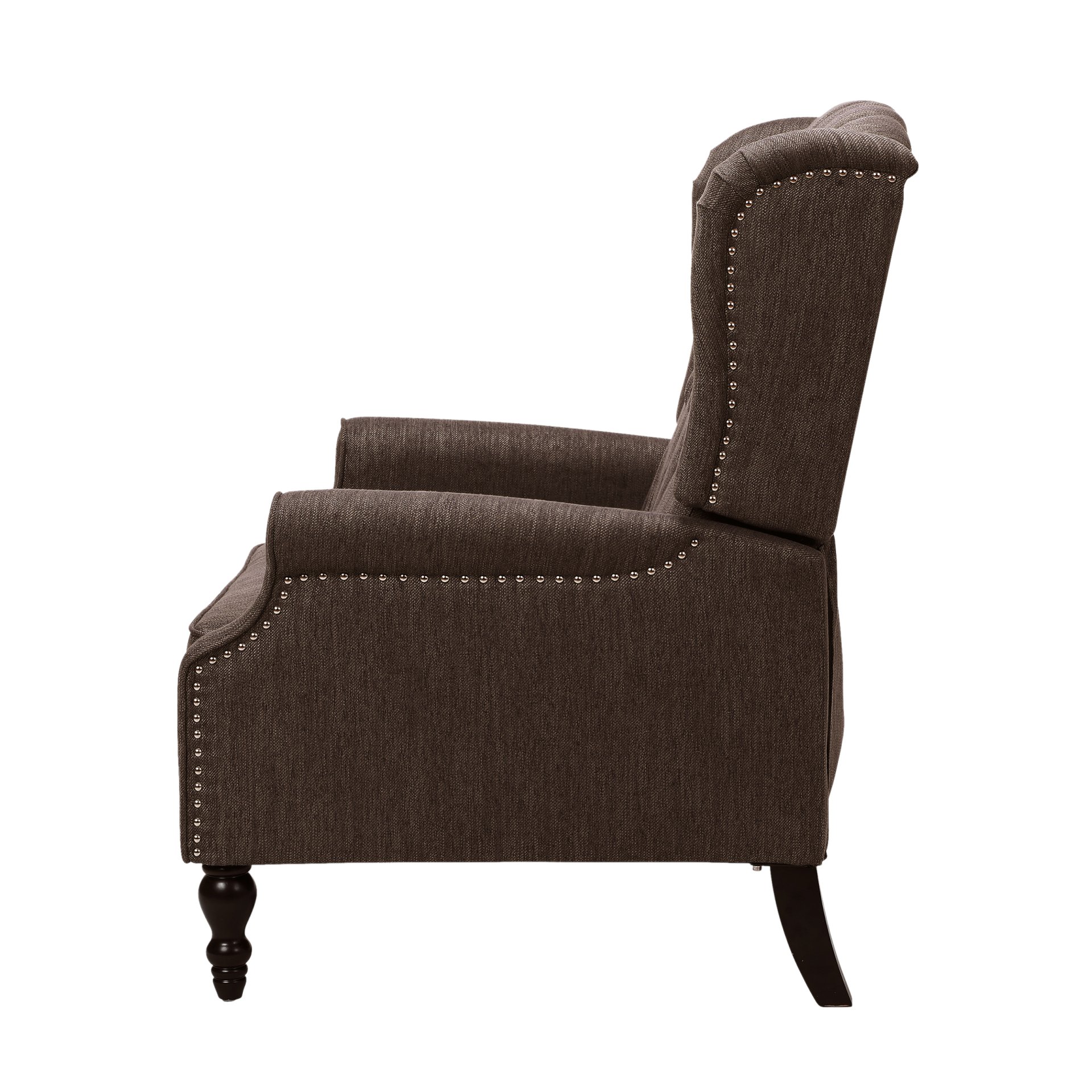 Dunham - Contemporary Fabric Tufted Oversized Pushback Recliner - Brown - Image 10