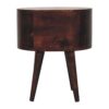 Rounded Bedside Table - Walnut - Image 5