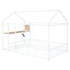 Full Size Bed House Frame With Desk, Shelves, Power Outlets And USB Ports - White - Image 11