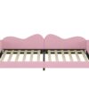 Twin Size Upholstered Daybed, Sherpa Fabric Sofabed With Cloud-Shaped Backrest, No Box - Spring Needed - Pink - Image 12