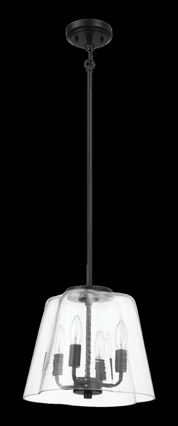 Soiree - 4 Candle Lights Pendant - Black / Clear
