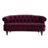 La Rosa - Victorian Chesterfield Loveseat - Burgundy - Image 2