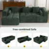 Sectional Sofa Full Compressed Sofa Modular Sofa Couch Free Combined Sofa With Deep Seating And 2 Side Pockets For Living Room - Green - Image 6