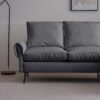 Modern Sectional Technical Leather L-Shaped Sofa Couch With Reversible Chaise Lounge - Dark Gray - Image 8