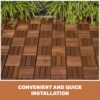 Acacia Wood Interlocking Deck Tiles Checker Pattern For Outdoor Flooring - Brown - Image 33