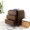 Lionel - Mid-Century Modern Nightstand 3 Drawer Bed Side Table - Brown - Image 10