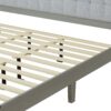 King Size Mid Century Solid Wood Platform Bed With Upholstered Headboard - Gray - Image 7