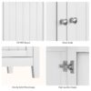 Mid Century Modern Double Door Storage Cabinet With Knobs - White - Image 9