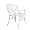 Unravel - Outdoor Arm Chair With Scroll Design And Floral Accents (Set of 2) - White - Image 6