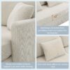 Modern L-Shaped Corduroy Sofa With Reversible Chaise, 4 Seat Upholstered Sectional Indoor Furniture, Convertible Sleeper Couch With Pillows - Beige - Image 20