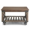 Harding - Square Coffee Table - Distressed Dark Brown - Image 2