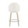 Ahoy - Mid-Century Modern Fixed Height Counter Stool With Natural Legs / Round Chrome Footrest (Set of 2) - Cream - Image 5