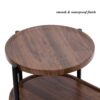 Small Coffee Tables 2 Tier Modern Sofa Side Table With Wood Storage Shelf Living Room End Tables Nightstands - Walnut Brown - Image 8
