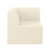 Modern Minimalist L Shape Modular Sectional Sofa Compressed Corduroy Couch - Beige - Image 15