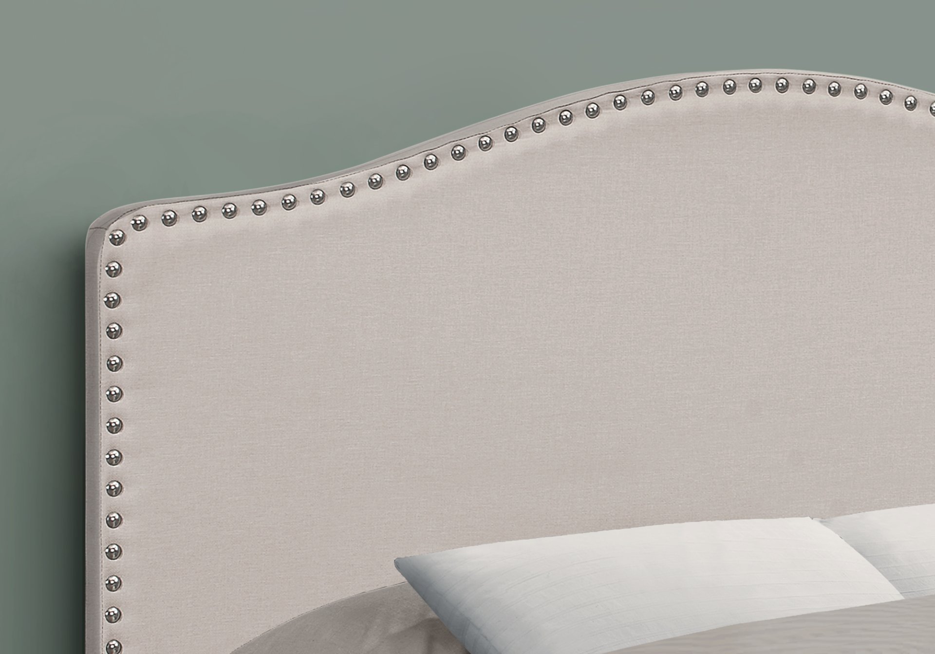 Full Size, Bed Headboard Only, Upholstered, Transitional - Beige - Image 5