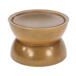 Metal Hammered Coffee Table With Stunning Hourglass Design - Gold