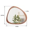 Asymmetrical Wall Mirror Wooden Framed Mirror Large Sized Dressing Mirror, For Living Room, Bedroom, Bathroom, Hallway Or Entry Way - Natural Wood - Image 11