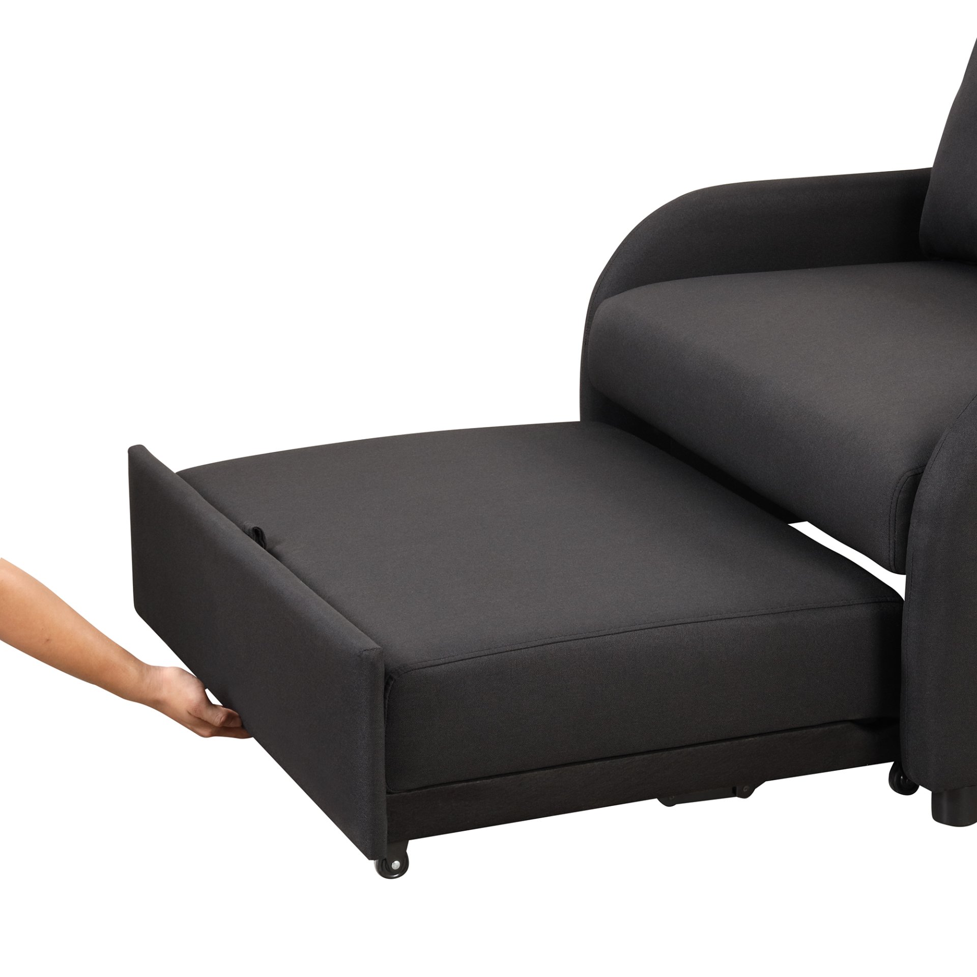 3 In 1 Pull Out Sofa Sleeper With Wing Table And USB Charge - Black - Image 21
