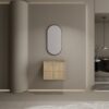 Modern Wall Mounted 24" Bathroom Vanity With 2 Soft Closing Doors, Excluding Sink - Oak - Image 4