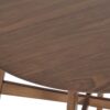 Round Counter Height Dining Table With Thick Rubberwood Legs And Support Beams - Walnut - Image 7