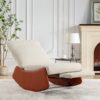 Modern Rocking Chair Recliner, Comfy Rocker Nursery Chair With Footrest, Accent Reading Chair, Upholstered Lounge Chair For Relaxing, Resting, Soft Padded Rocker For Indoor Living Room Bedroom - Orange - Image 18