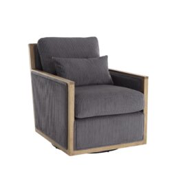 Swivel Barrel Chair, Comfy Accent Sofa Chair With 360 Degree Rotation And Hardwood Frame - Dark Gray
