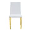 (Set of 4) Backrest Chairs With Gold Metal Legs A Perfect Match, Suitable For Minimalist And Contemporary Home Decor Styles - White / Gold - Image 10