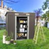 Outdoor Metal Storage Shed - Dark Gray - Image 4