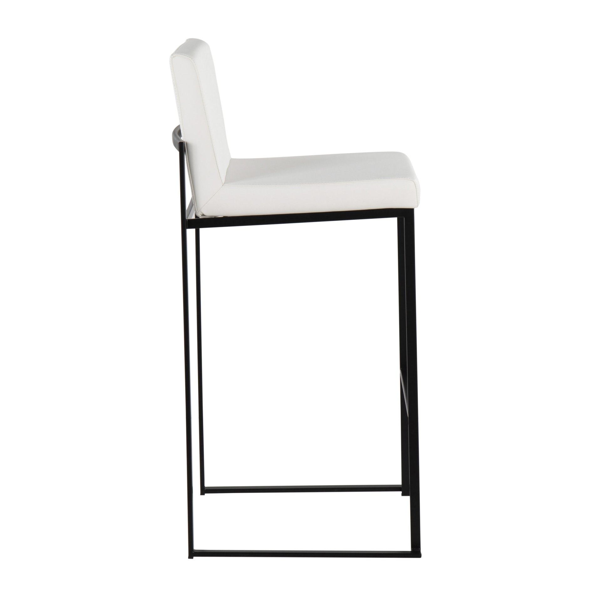 Fuji - Contemporary High Back Barstool (Set of 2) - White / Black - Image 3